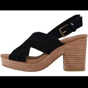 Toms Black Suede Women's Ibiza Sandals